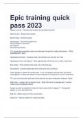 Updated Latest Epic training quick pass 2024