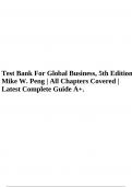 Test Bank For Global Business, 5th Edition Mike W. Peng | All Chapters Covered | Latest Complete Guide A+.