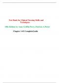 Test Bank For Clinical Nursing Skills and Techniques 10th Edition By Anne Griffin Perry, Patricia A. Potter , All Chapters