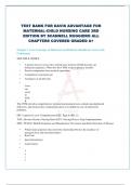 TEST BANK FOR DAVIS ADVANTAGE FOR MATERNAL-CHILD NURSING CARE 3RD EDITION BY SCANNELL RUGGIERO ALL CHAPTERS COVERED GRADED A+