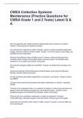 CWEA Collection Systems Maintenance (Practice Questions for CWEA Grade 1 and 2 Tests) Latest Q & A