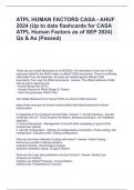 ATPL HUMAN FACTORS CASA - AHUF 2024 (Up to date flashcards for CASA ATPL Human Factors as of SEP 2024) Qs & As (Passed)