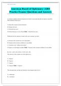 American Board of Opticianry (ABO Practice Exams) Questions and Answers