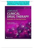Test Bank for Abrams’ Clinical Drug Therapy Rationales for Nursing Practice 12th Edition Geralyn Frandsen – (All Chapters) Rated A+)