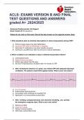 ACLS: EXAMS VERSION B AND FINAL TEST QUESTIONS AND ANSWERS graded A+ .2024/2025