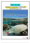 TEST BANK- Fundamentals of Corporate Finance 13th Edition By Ross S, Westerfield R, & Jordan Bradford/ All Chapters/ ISBN-13 978-1260772395/Complete Guide