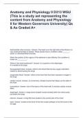 Anatomy and Physiology II D313 WGU (This is a study set representing the content from Anatomy and Physiology II for Western Governors University) Qs & As Graded A+