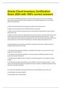  Oracle Cloud Inventory Certification Exam 2024 with 100% correct answers