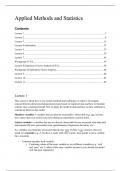 Summary Applied Methods and Statistics - Grade 9