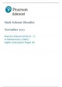 Edexcel gcse maths paper 3 higher November 2023 markscheme