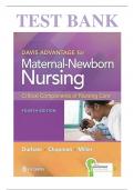 Test Bank for Davis Advantage for Maternal-Newborn Nursing Critical Components of Nursing Care Fourth Edition by Connie Durham ISBN: 9781719645737 | Complete Guide A+