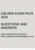 LML4805 Exam pack 2024(Questions and answers)