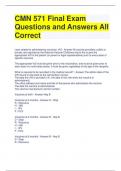 CMN 571 Final Exam Questions and Answers All Correct