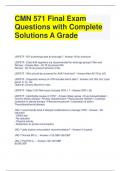 CMN 571 Final Exam Questions with Complete Solutions A Grade