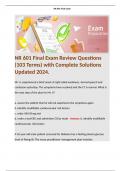 NR 601 Final Exam Review Questions (103 Terms) with Complete Solutions Updated 2024. Terms like; Mr. A, experienced a brief onset of right sided weakness, slurred speech and confusion yesterday. The symptoms have resolved and the CT is normal. What is the
