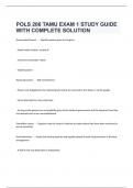POLS 206 TAMU EXAM 1 STUDY GUIDE WITH COMPLETE SOLUTION
