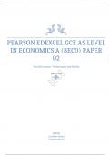 PEARSON EDEXCEL AS LEVEL IN ECONOMICS A PAPER 2 MARK SCHEME JUNE 2023