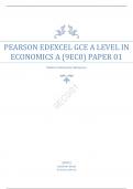 PEARSON EDEXCEL A LEVEL IN ECONOMICS A PAPER 1 QUESTION PAPER JUNE 2023