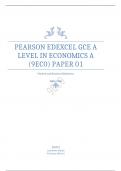 PEARSON EDEXCEL  A LEVEL IN ECONOMICS  PAPER 1 MARK SCHEME JUNE JUNE 2023