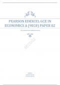 PEARSON EDEXCEL A LEVEL ECONOMICS  PAPER 2 QUESTION PAPER JUNE 2023