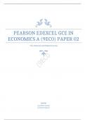 PEARSON EDEXCEL A LEVEL ECONOMICS A PAPER 2  MARK SCHEME JUNE 2023