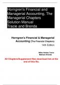 Solutions Manual For Horngren's Accounting, The Managerial Chapters 14th Edition By Tracie Miller-Nobles, Brenda Mattison (All Chapters, 100% Original Verified, A+ Grade)