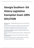 LATEST 2024 Georgia Southern- GA History Legislative Exemption Exam 100% SOLUTION