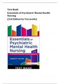 Test Bank Essentials of Psychiatric Mental Health Nursing, A Communication Approach to Evidence-Based Care BY ELIZABETH M. VARCAROLIS,  (3rd Edition by Varcarolis)
