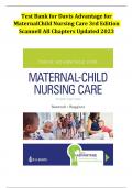 Test Bank for Davis Advantage for Maternal-Child Nursing Care 3rd Edition by Scannell Ruggiero 