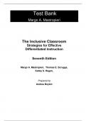 Test Bank For The Inclusive Classroom Strategies for Effective Differentiated Instruction 7th Edition By Margo Mastropieri, Thomas Scruggs, Kelley Regan (All Chapters, 100% Original Verified, A+ Grade) 