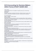 C213 Accounting for Decision Makers (VAC2 Terms) STUDY GUIDE 2024