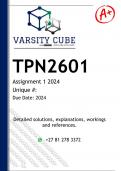 TPN2601 Assignment 1 (DETAILED ANSWERS) 2024 - DISTINCTION GUARANTEED