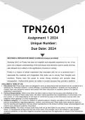 TPN2601 Assignment 1 (ANSWERS) 2024 - DISTINCTION GUARANTEED