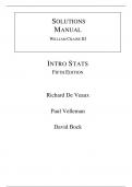 Solutions Manual For Intro Stats 5th Edition By Richard De Veaux, Paul Velleman, David Bock (All Chapters, 100% Original Verified, A+ Grade)