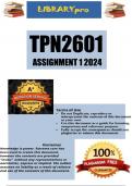 TPN2601 Assignment 1 (COMPLETE ANSWERS) 2024