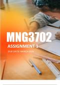 MNG3702 Assignment 1 Semester 1 Due March 2024