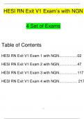 2024 NGN HESI RN Exit Exam V1 {4 Set of Exams} Each Exam with 160 Latest Questions and Answers (Verified by Expert)