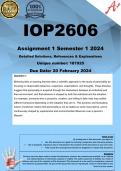 IOP2606 Assignment 1 (COMPLETE ANSWERS) Semester 1 2024 - DUE 20 February 2024 