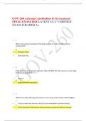 GOV-260 Arizona Constitution & Government FINAL EXAM 2024 LATEST GCU VERIFIED EXAM |GRADED A+