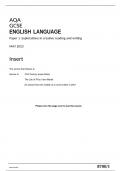    AQA GCSE ENGLISH LANGUAGE Paper 1 Explorations in creative reading and writing  MAY 2023