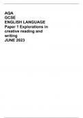 AQA GCSE ENGLISH LANGUAGE Paper 1 Explorations in creative reading and writing JUNE 2023