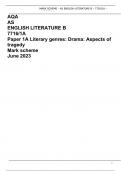 AQA AS ENGLISH LITERATURE B 7716/1A Paper 1A Literary genres: Drama: Aspects of tragedy Mark scheme June 2023