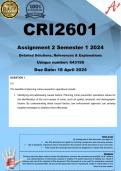 CRI2601 Assignment 2 (COMPLETE ANSWERS) Semester 1 2024 (643195)- DUE 18 April 2024 