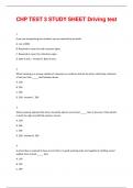 CHP TEST 3 STUDY SHEET Driving test  Graded A+
