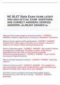 NC BLET State Exam EXAM LATEST  2023-2024 ACTUAL EXAM QUESTIONS  AND CORRECT ANSWERS (VERIFIED  ANSWERS) |ALREADY GRADED A+