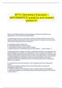  MTTC Elementary Education – MATHEMATICS questions and answers graded A+.
