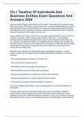 Ch.1 Taxation Of Individuals And Business Entities Exam Questions And Answers 2024