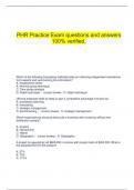   PHR Practice Exam questions and answers 100% verified.