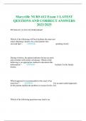 MARYVILLE PATHO NURS 611 EXAMS LATEST REVIEW 