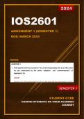 IOS2601 Assignment 1 (Semester 1) - Due: March 2024